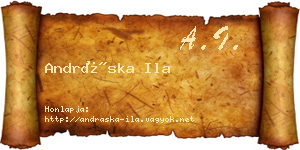 Andráska Ila névjegykártya